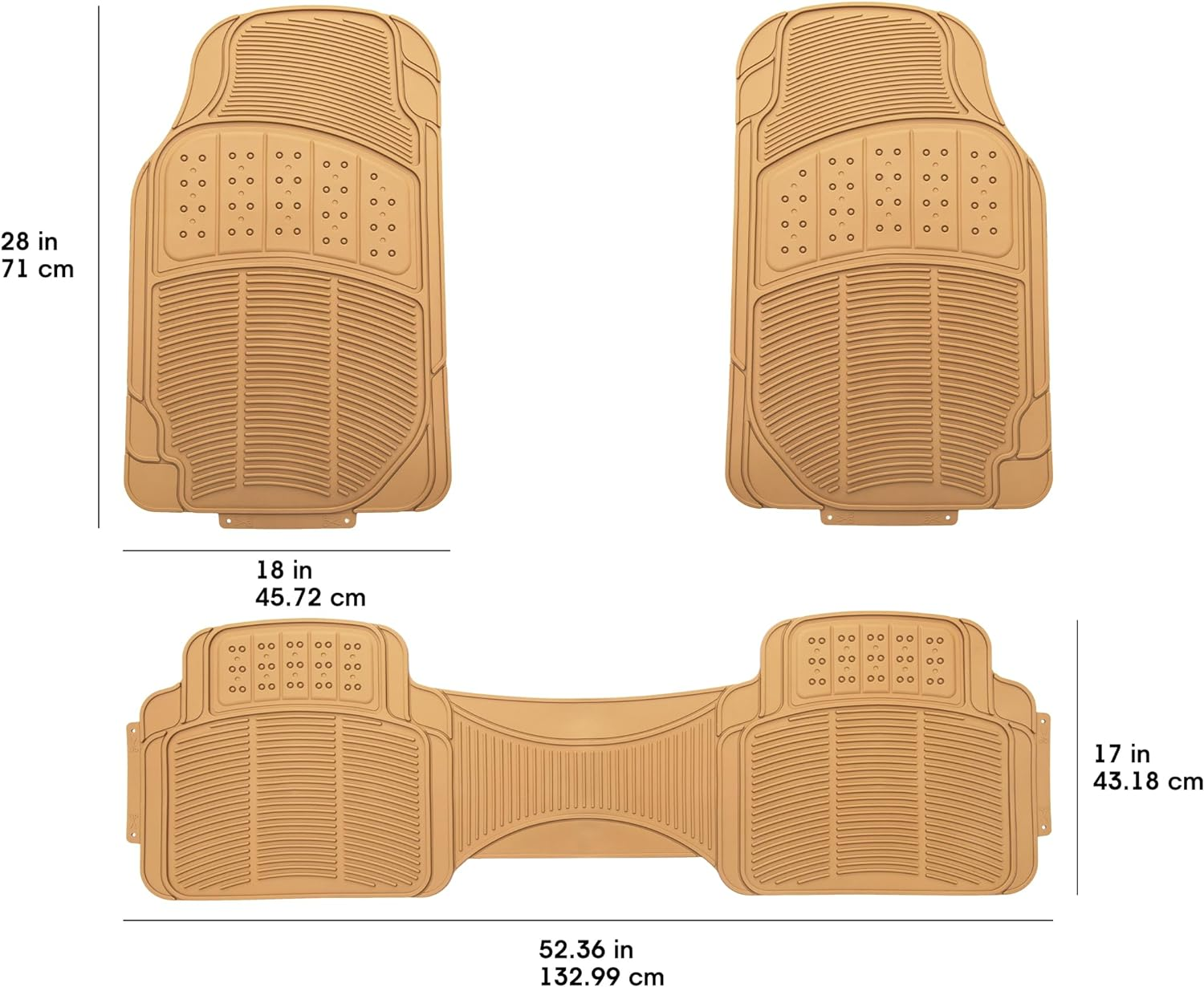 Amazon Basics 3 Piece Car Floor Mat, Beige image number 3