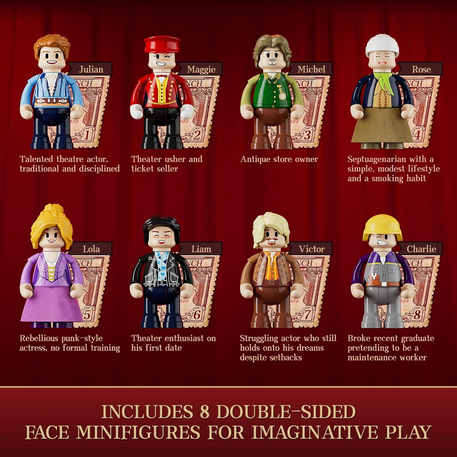 FUNWHOLE Balcony-Theatre Lighting Building-Bricks Set - City Town Creator House LED Light Multi-Form Modular Collectible Display Kit 2445 Pcs for Adults and Movie Lovers image number 1