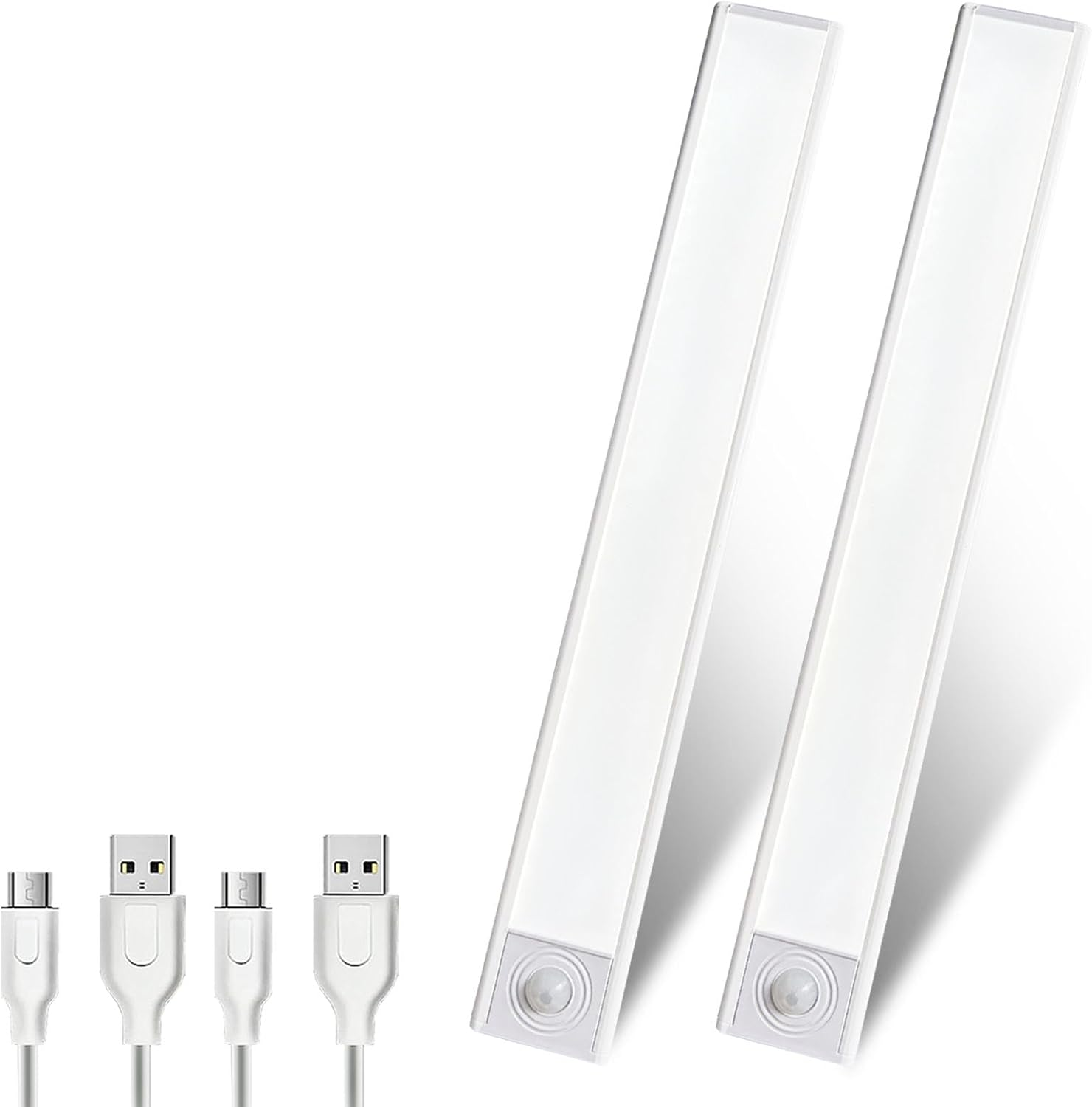 Under Cabinet Lighting 30CM, 2000Mah Rechargeable Motion Sensor Light with 3 Color Modes, Dimmable LED Strip Lights for Kitchen, Wardrobe, Stairs & Hallway, Magnetic Install (2 Pack)