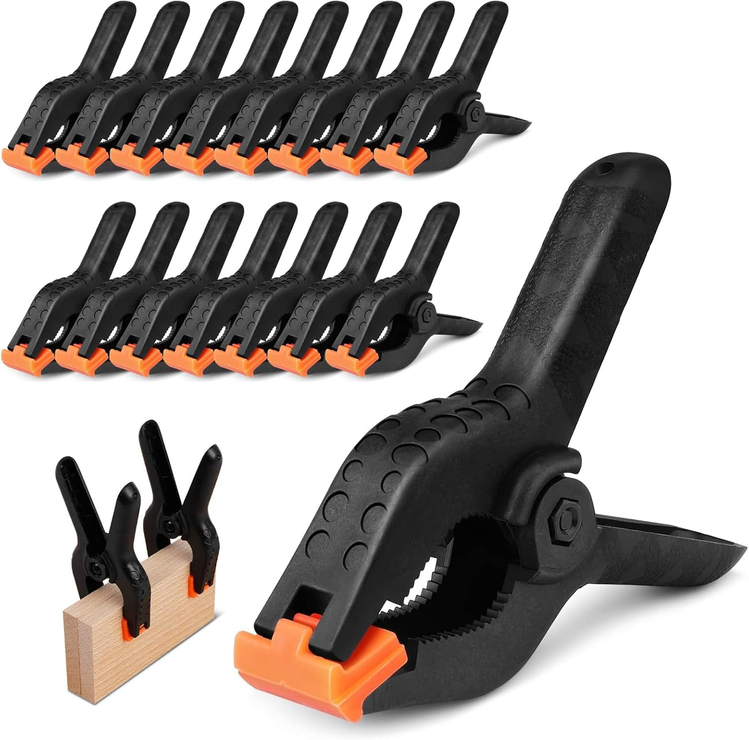 Spring Clamps, 20Pcs Mini Backdrop Clips, 65 &times;52Mm Heavy Duty Plastic Spring Clamps for Woodworking, Photography Studio, Home Improvement image number 6