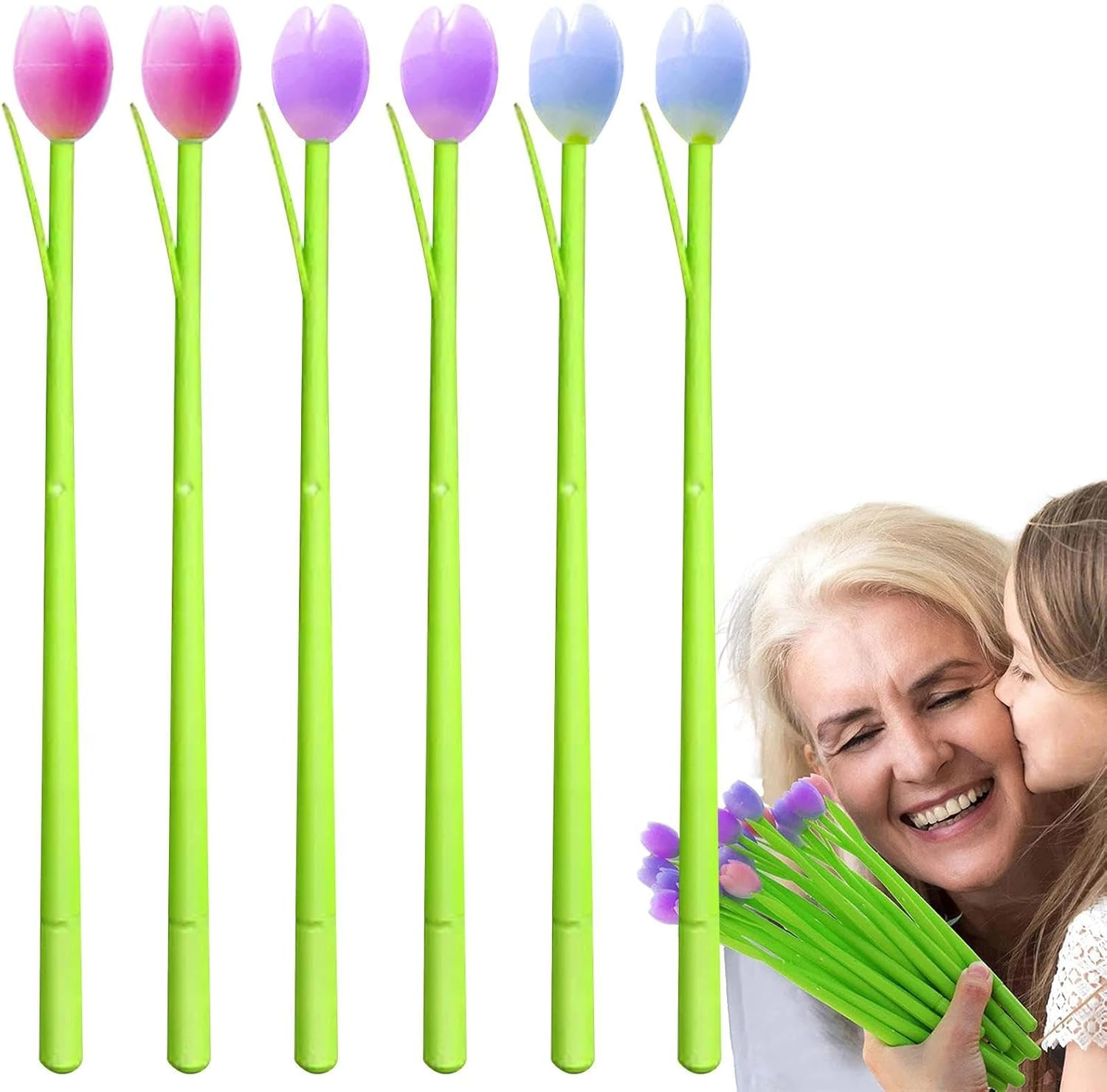 Ballpoint Pens | 6Pcs Ballpoint Pens Creative Gel Ink Rollerball Pen | 0.5Mm Rollerball Pens for School Home Office Stationery Store Kids Girls image number 6