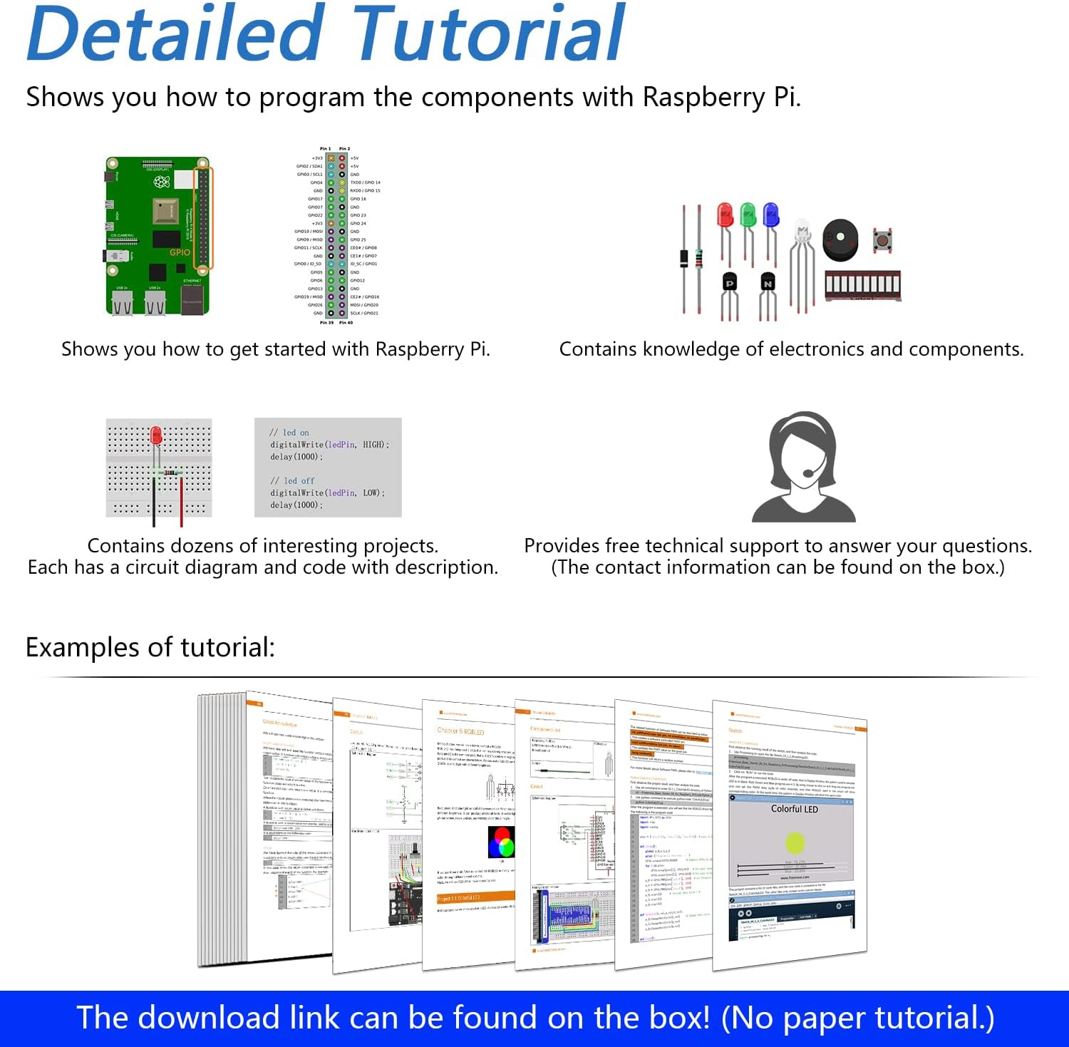 Freenove LCD 1602 Starter Kit for Raspberry Pi 5 4 B 3 B+ 400 Zero 2 W, 535-Page Detailed Tutorial, Python C Java Scratch Processing Code, 151 Items, 69 Projects (Raspberry Pi NOT Included) image number 5