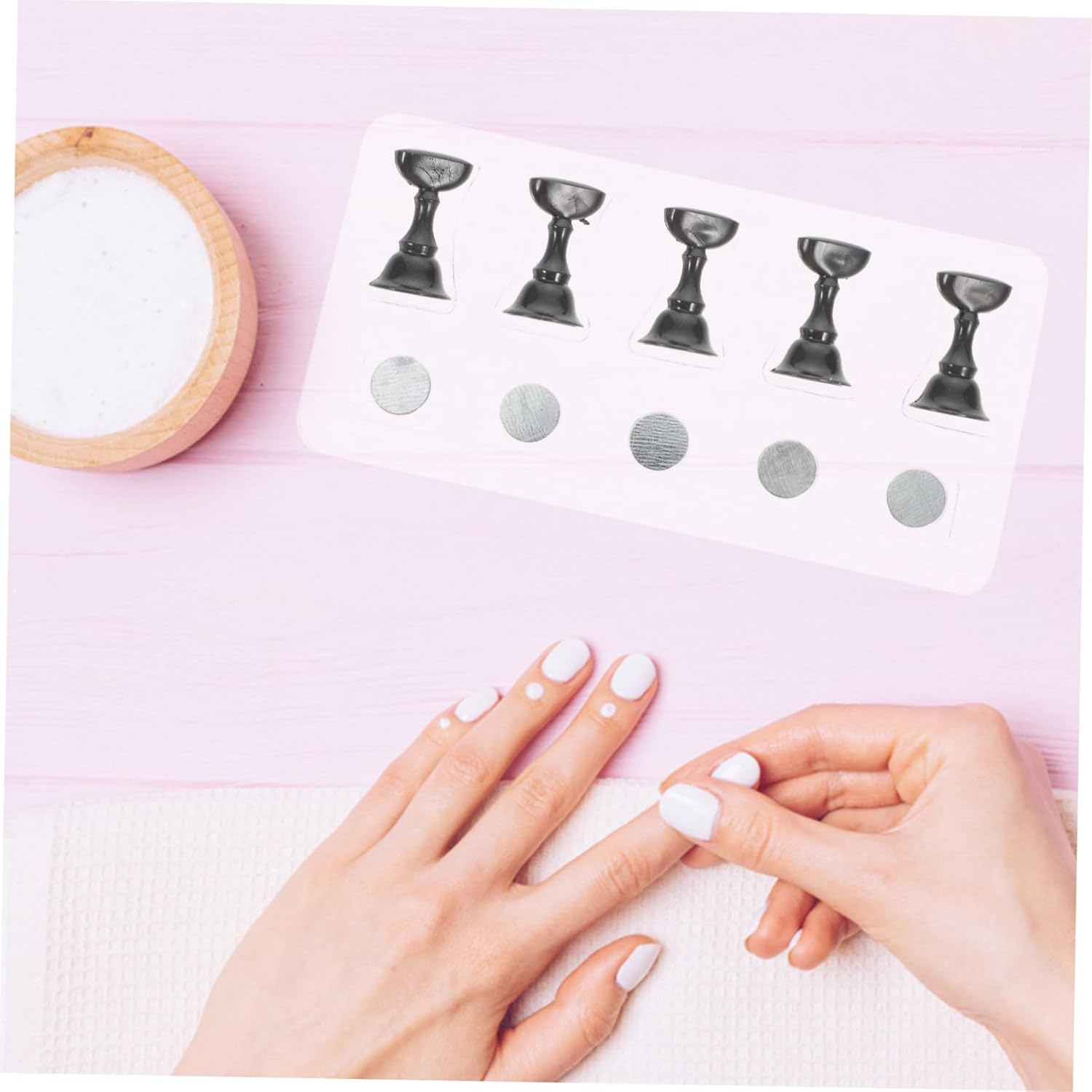 Gatuida 2 Sets Nail Tip Holder Stand Acrylic Display for Nail Art Training Magnetic Base for Easy Use for Professional Salons DIY Manicure image number 5