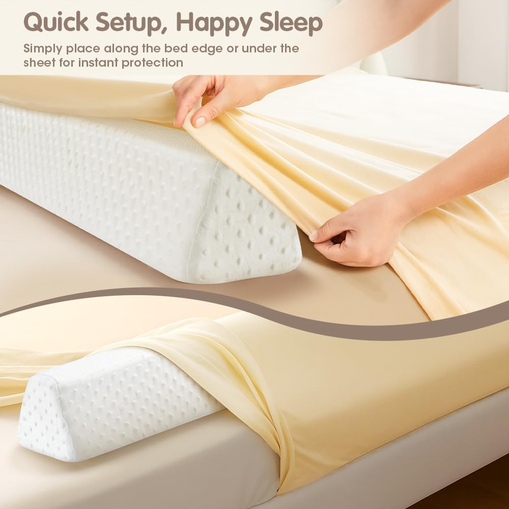 Playpals Bed Bumpers for Toddlers 2-Pack, Soft Memory Foam Toddler Bed Rail with Non-Slip Bottom, Machine Washable Cover, Safety Bed Guard Rail for Twin, Full, Queen, King Beds image number 2