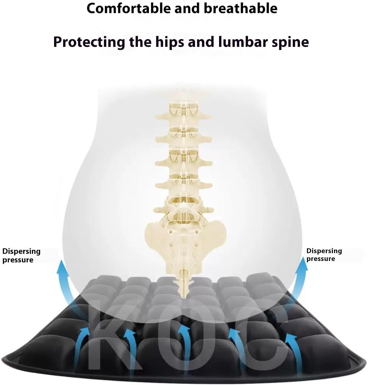 Travel Seat Cushion for Airplane Seat Cushion for Long Flights,Portable Inflatable 3D Air Cell Seat Cushions,Ergonomic,For Office & Car,Wheelchair image number 3