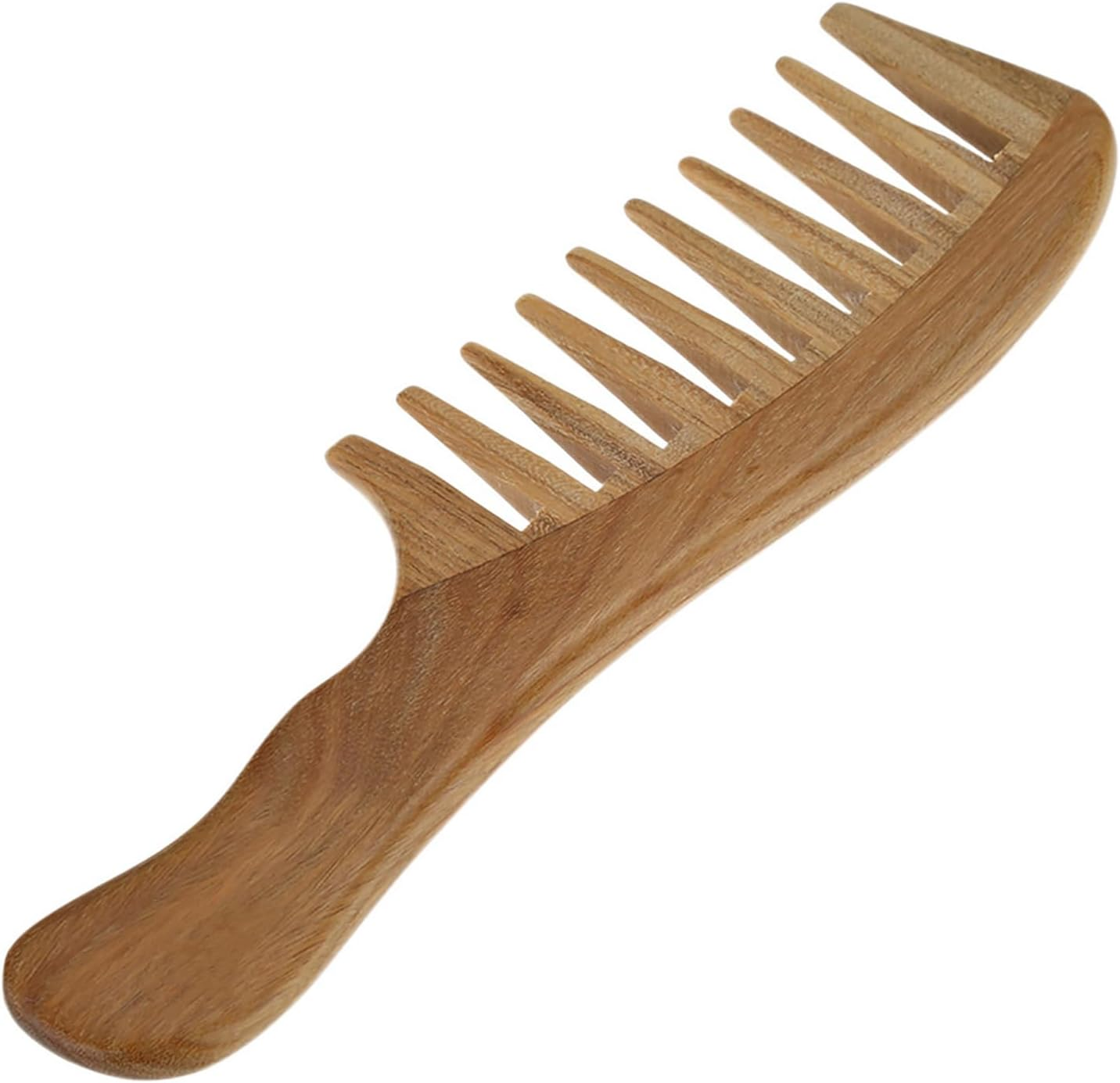 1 Pc Wooden Comb Natural Green Sandalwood Handmade Wide Tooth Wooden Comb Massage Comb Handmade Comb Hair Care image number 4