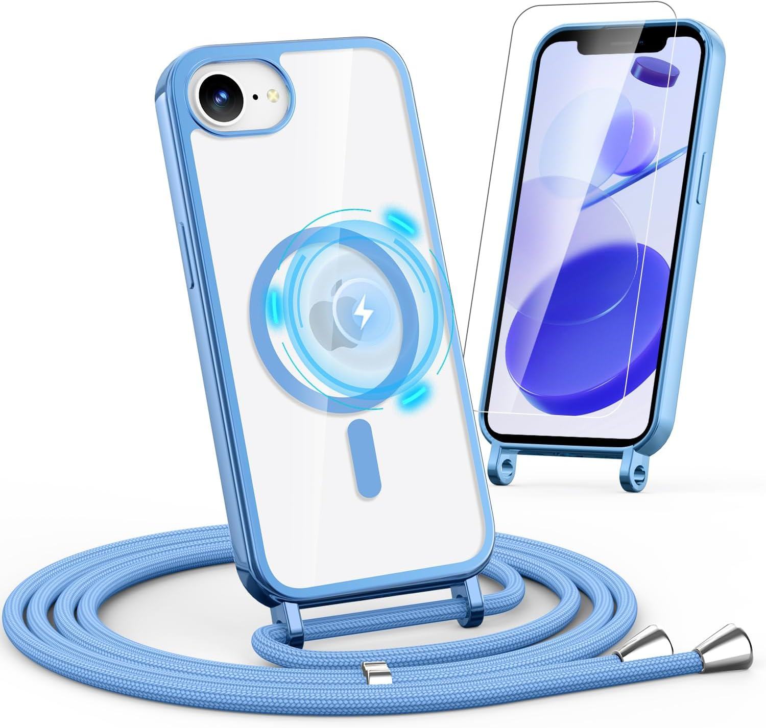 Noyabox Mobile Phone Chain for Samsung Galaxy S25 Ultra Case with Strap, Magnetic Mobile Phone Case for Samsung Galaxy S25 Ultra Necklace Cord Protective Case with Cord for Hanging Case, Pink