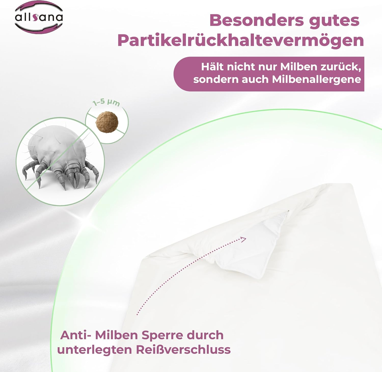 Allsana Sensitive Care Duvet Cover 140 X 200 Cm Allergy Bed Linen anti Dust Mite Cover for Sheets Blanket Size Austria