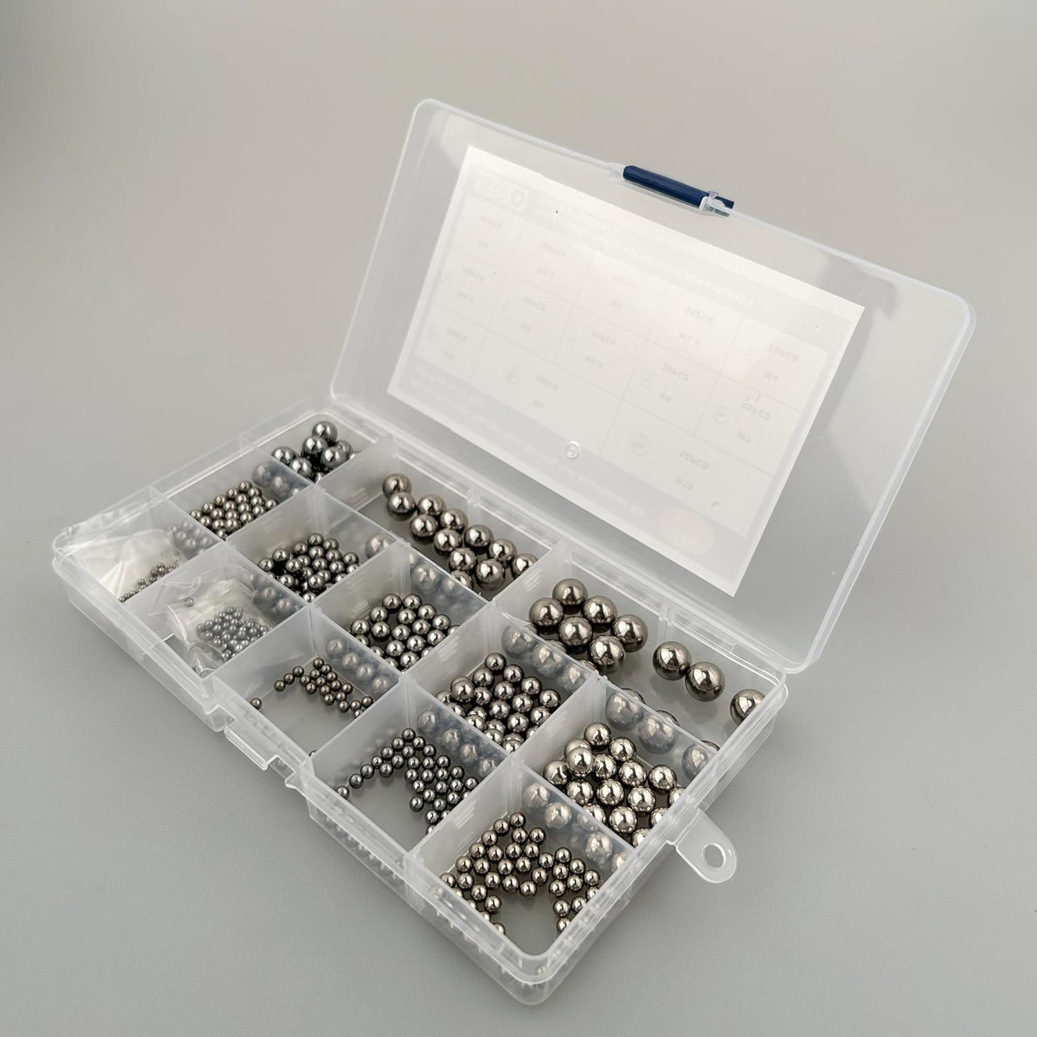 EFGTEK 539 Pcs Metric Precision Chrome Steel Bearing Balls Assortment Kits,Assorted Stainless Steel Loose Bearing Steel Balls, 2/2.5/3/3.5/4/4.5/5/5.5/6/7/8/9/10 Mm Meal Bearing Steel Ball image number 2