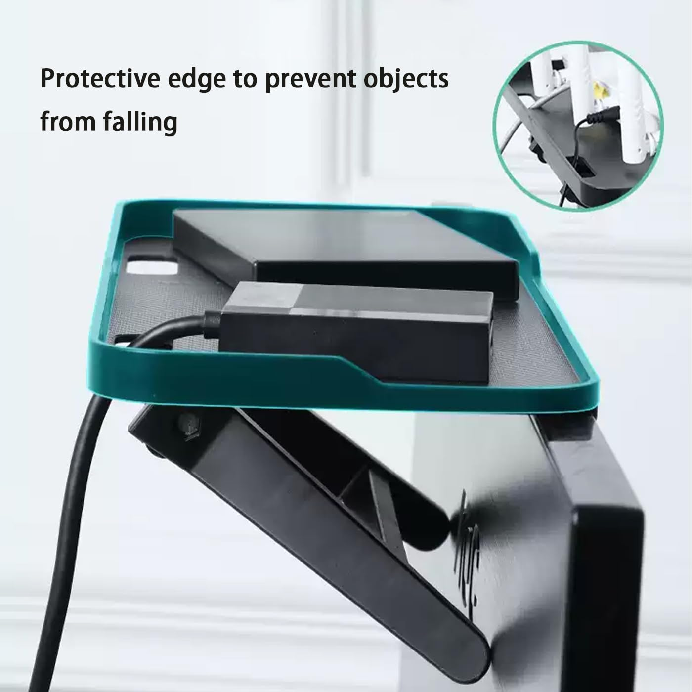 2 Pack Adjustable TV Top Shelf Screen Shelf Monitor Top Shelf TV Top Storage Bracket Computer Screen Shelf for Media Boxes, Game Console, Router and Camera Frames Remote (30 X 12.5 Cm)