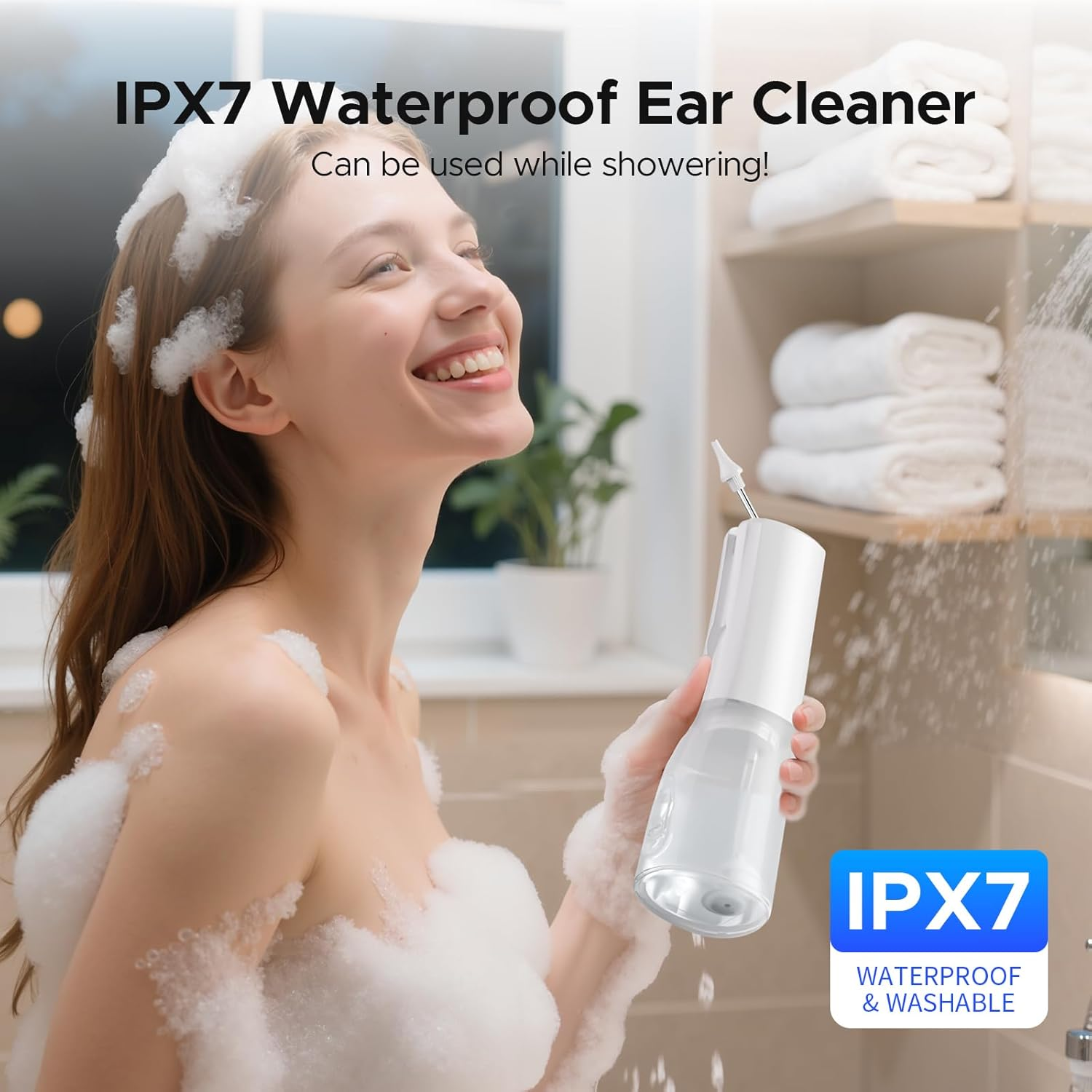 Ear Cleaner, Professional Ear Wax Removal with 6 Tips, 3 Modes, IPX7 Waterproof, USB-C Rechargeable Ear Cleaning Kit for Home Use, White image number 5