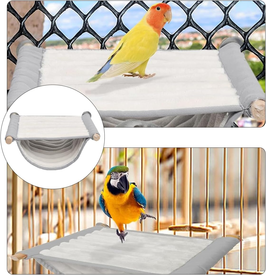 Namvo Double Parrot Hammock Bird Nest for Budgie Cockatiels Finches Hamster Gerbil image number 1
