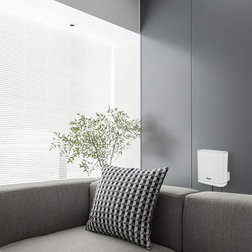 HOLACA Wall Mount Holder for ASUS Zenwifi AX Whole-Home Tri-Band Mesh Wi-Fi 6 System, Zenwifi XT8/ CT8 Wall Bracket(1-Pack, White) image number 1