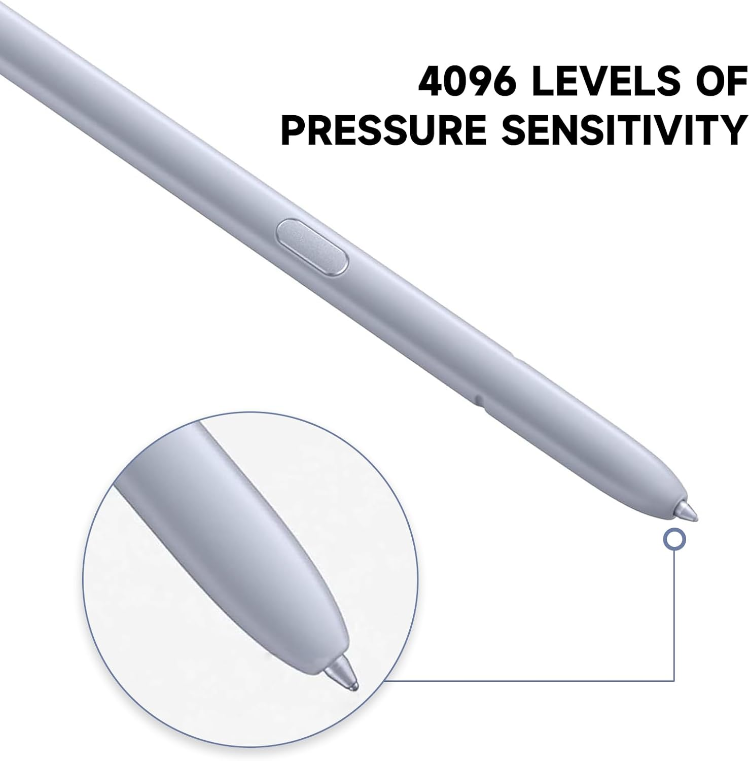 S25 Ultra S Pen Replacement - Compatible for Samsung Galaxy S25 Ultra 5G All Versions, 4096 Pressure Sensitivity Stylus Pen for S25 Ultra (Without Bluetooth) (Light Silver)