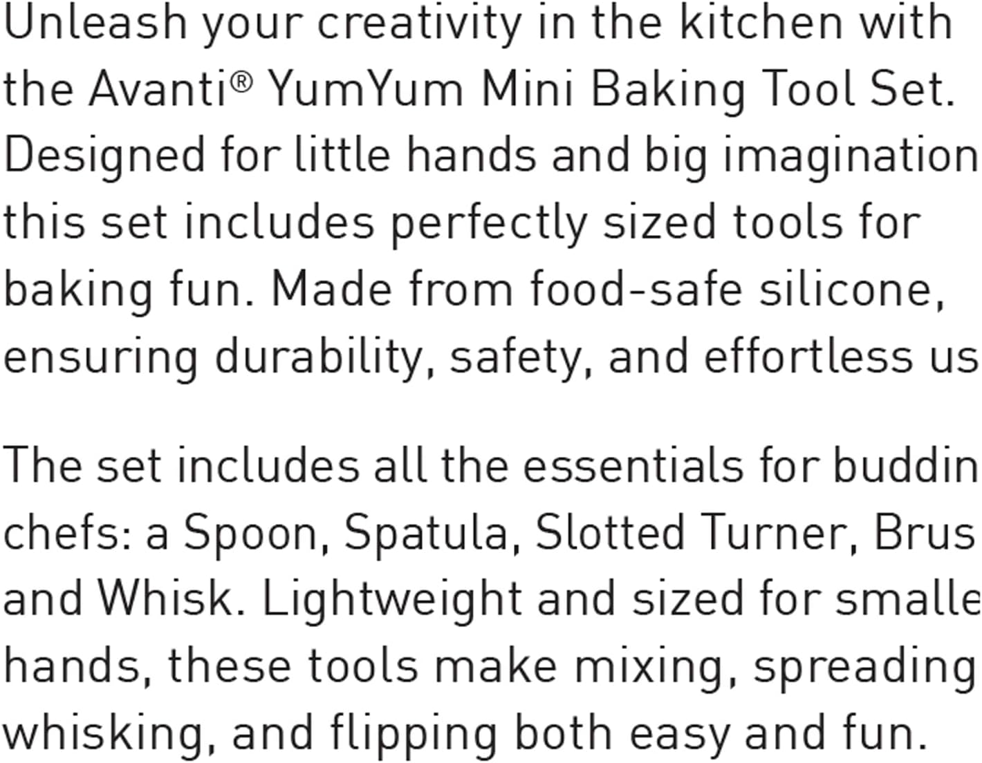 Avanti Yum Yum Kids Baking Utensil Set