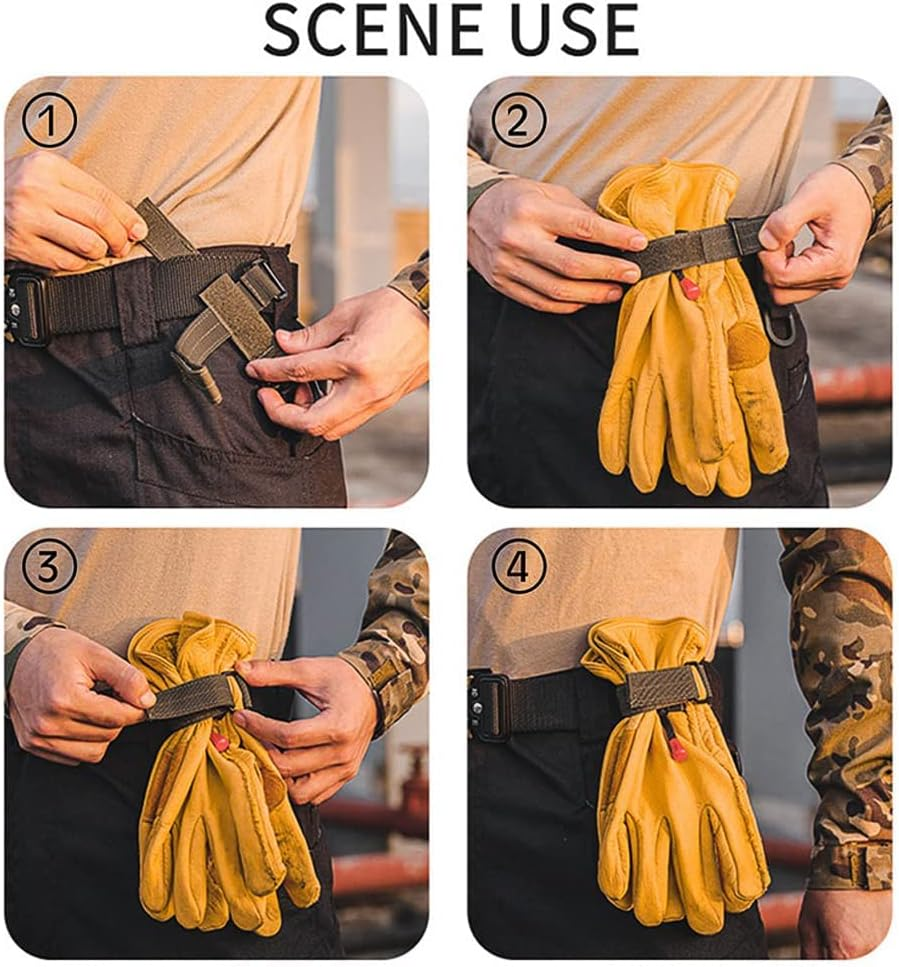 Trbisely 2Pcs Glove Holder for Duty Belt Glove Clips for Work Glove Strap Keeper Tactical Gloves Climbing Rope Storage Buckle image number 2