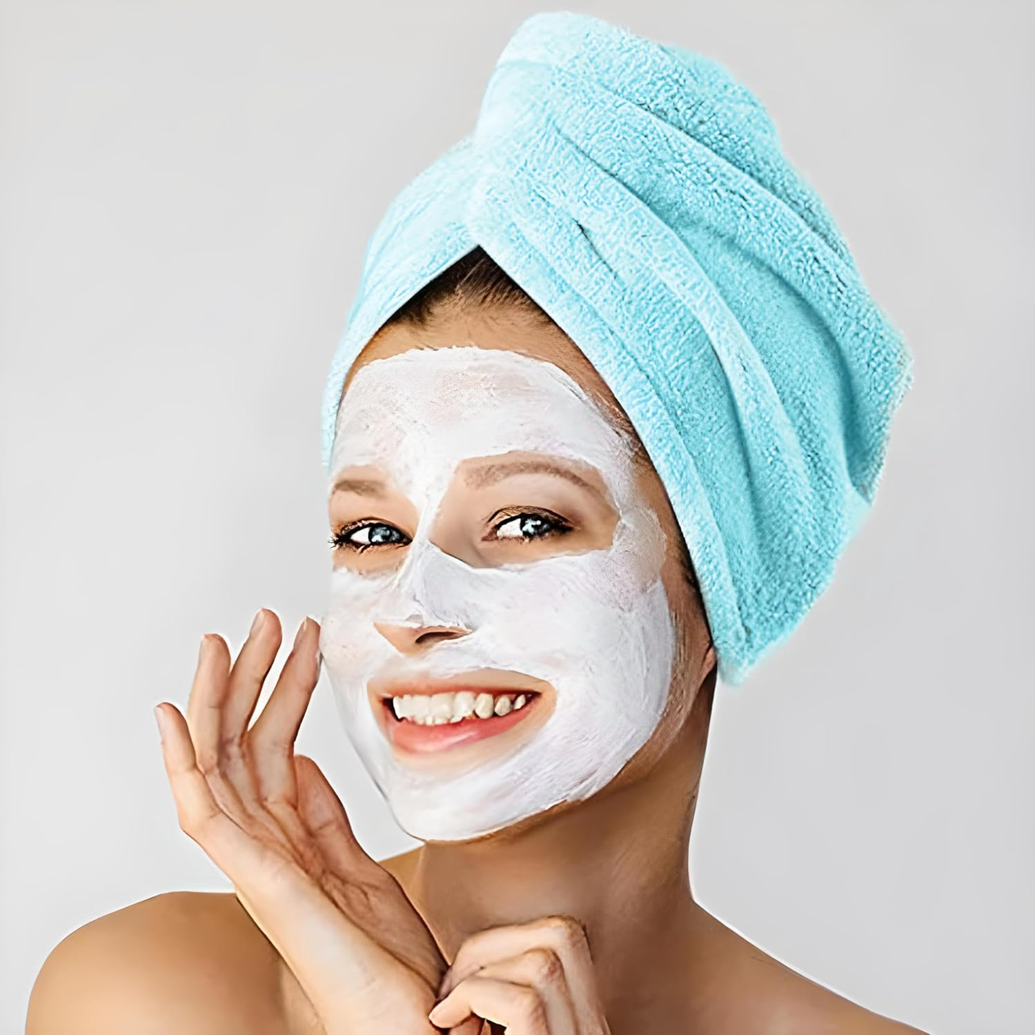 Retoo Hair Turban, Microfibre Towel Hair, Towel Turban, Microfibre Towel for Drying Hair, Head Scarf Towel for Long Hair, Quick-Drying Turban Towel 26 X 65 Cm, Blue image number 1