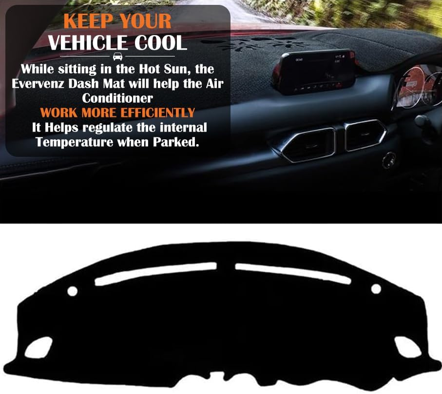 Evervenz Dash Mat for Suzuki Swift 2017 2018 2019 2020 2021 2022 2023 2024 Microfiber Leather（Without HUD） Dash Cover Dashboard Cover Swift02 image number 4