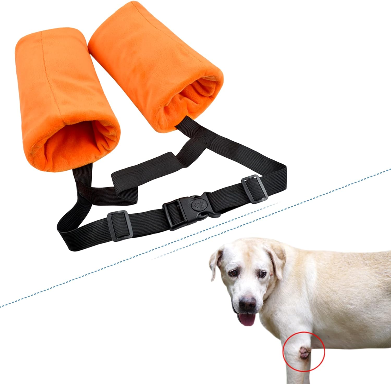 Dog Elbow Protector Fleece Elbow Sleeves with Cotton Pad for Dogs Prevent Injury (Large) image number 3