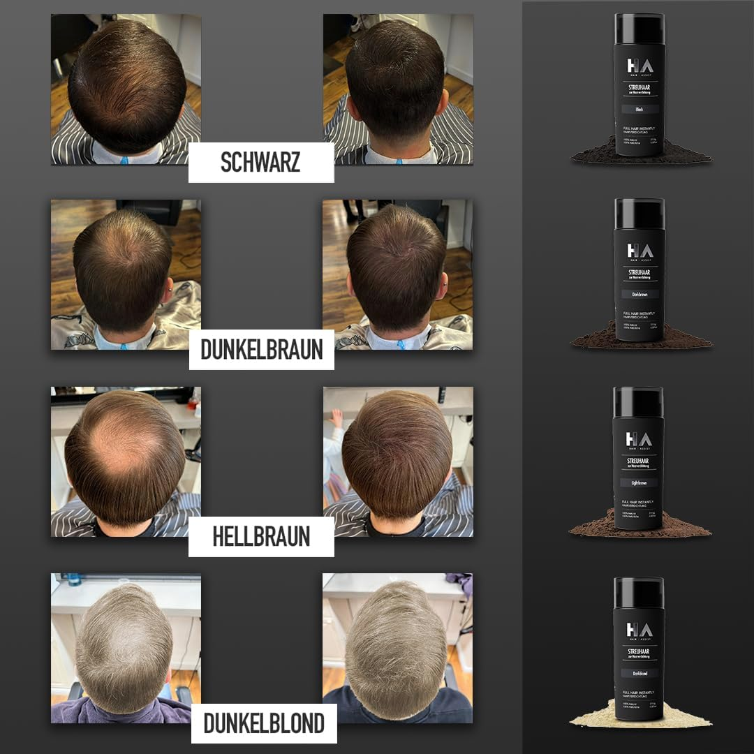 Hair-Assist Scattered Hair for Hair Thickening in Seconds [27.5G] Pouring Hair - Hair Thickener Effectively Conceals Hair Loss - Developed & Recommended by Hairdressers (Black, 27.5 G) image number 6