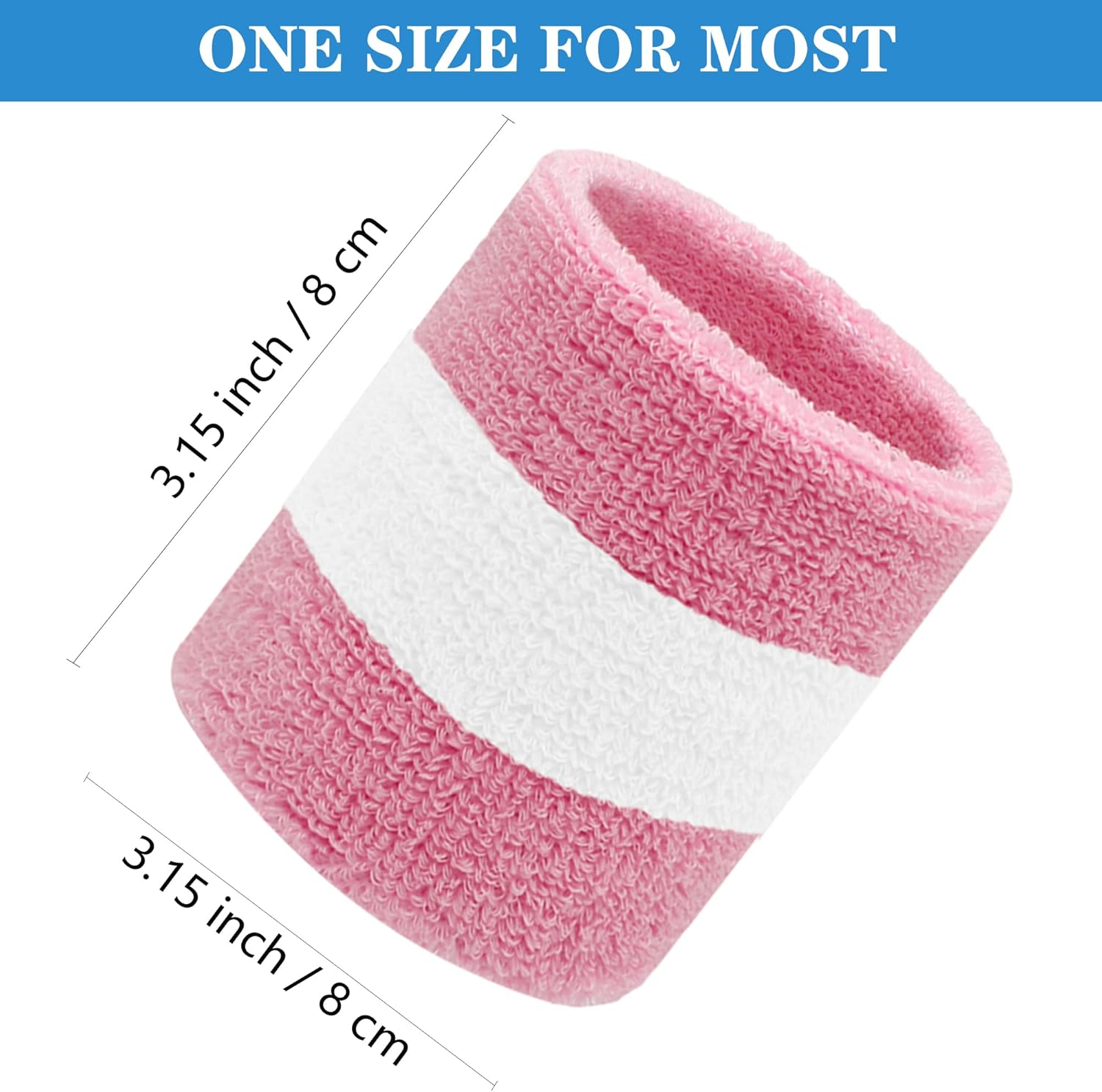 8 Pack Wrist Sweatbands Tennis Wrist Bands Absorbent Sweat Band for Men and Women, Breathable Cotton Sweatbands for Working Out, Football, Basketball, Running Athletic Sports