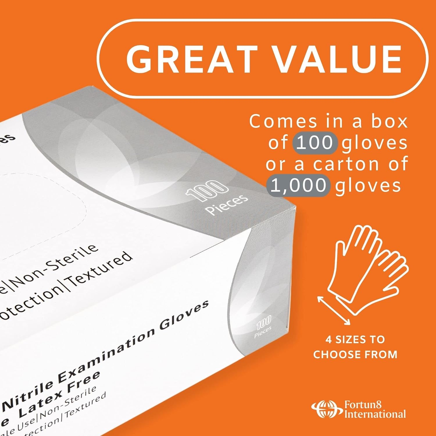 F8 Disposable Nitrile Examination Gloves, Size LARGE and BLACK, Latex & Powder Free, Multipurpose, Non Sterile, Extra Strong, Textured, Protection against Bacteria, Ambidextrous, Easy Fit image number 6