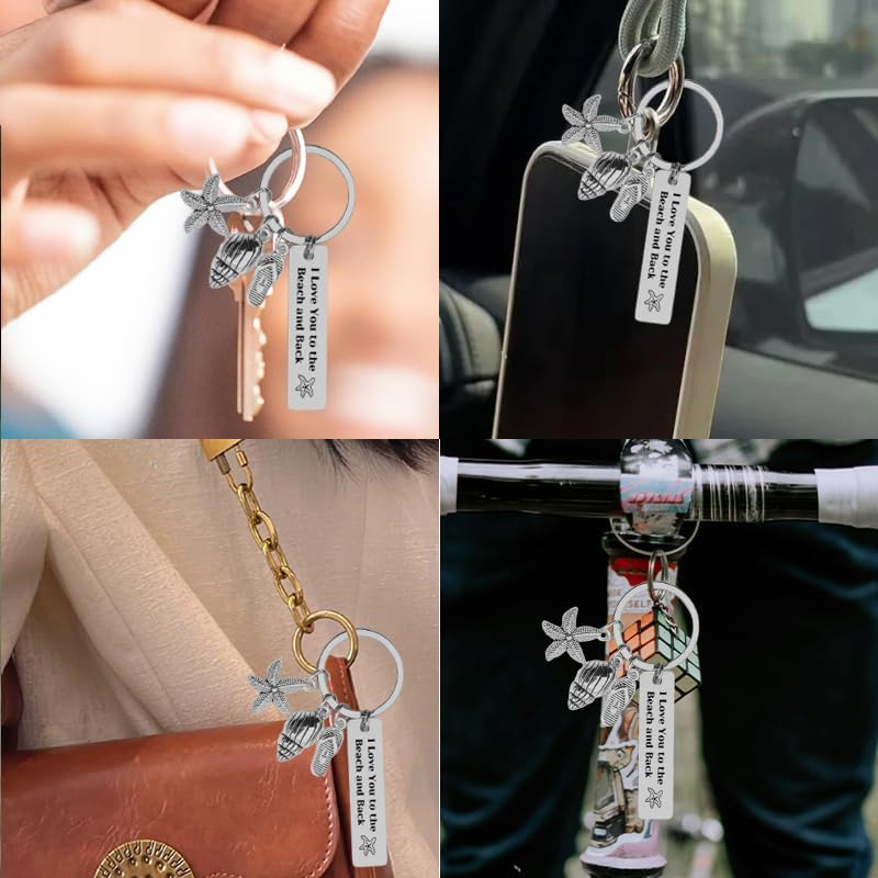 Birthday Gifts for Mom Dad Christmas Birthday Gifts for Boyfriend Girlfriend I Love You to the Beach and Back Keychain Gifts for Grandpa Grandma Beach Lover Women Men image number 6