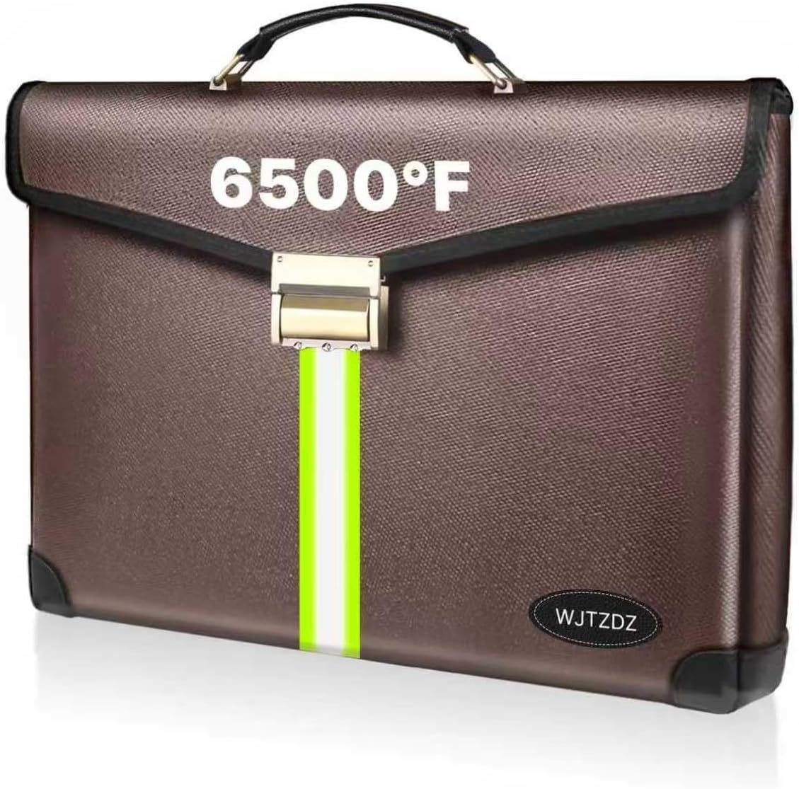 6500&deg;F Fireproof Document Bag with Lock,Upgraded Large Capacity Fireproof/Waterproof Money Bag with Zipper/Reflective Strip,Storage Pouch for A4 Letter Size Document,Cash,Cell Phone,Passport
