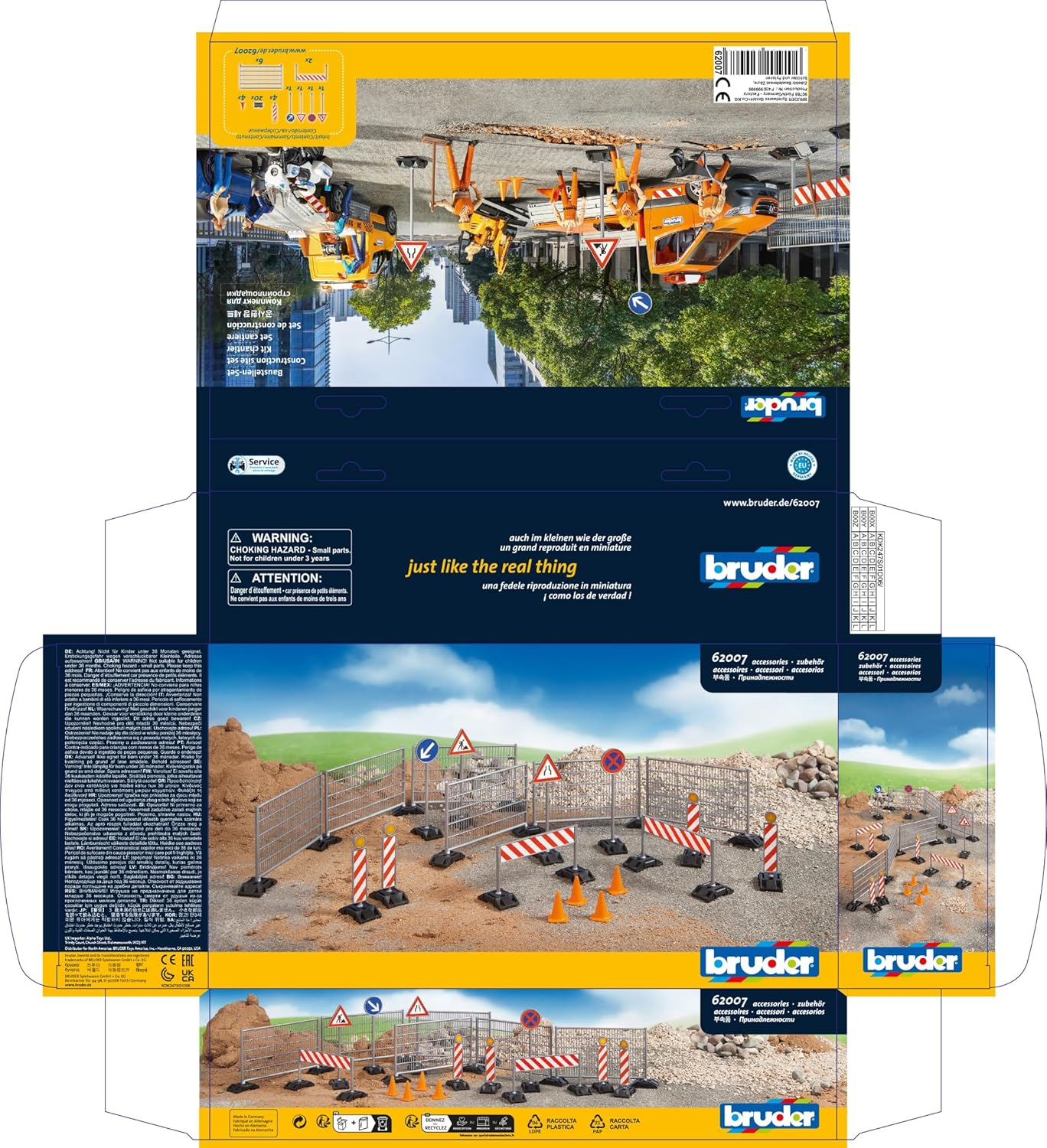 Bruder Construction Accessories Fencing & Hazard Signs Set Kids/Child Toy 3-6Y image number 2