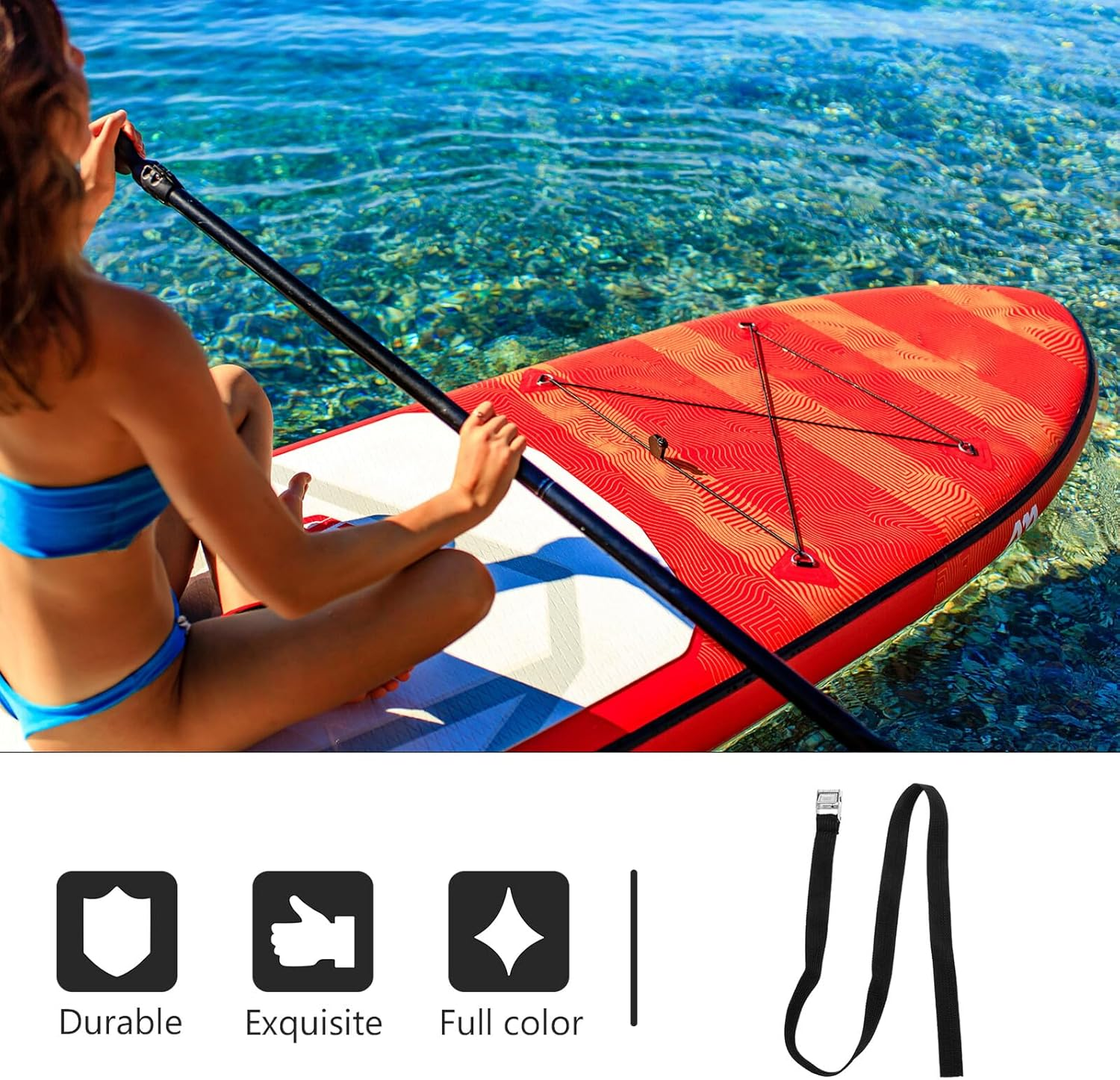 TOYZFRIENDY 2Pcs Tie down Straps for Roof Rack Surfboard and Luggage Thick Material with Strong Bearing Capacity Non-Slip Convenient for Travel and Cargo Securement image number 5