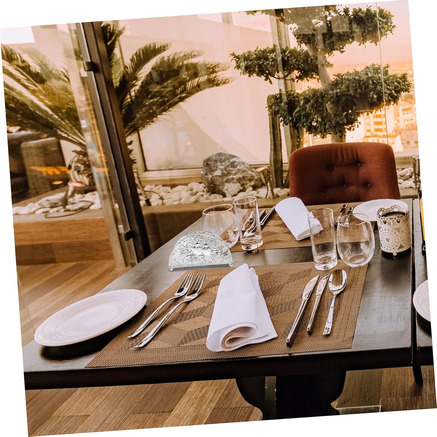 KICHOUSE Freestanding Napkin Rack Metal Paper Towel Holder Napkin Storage Holder image number 5