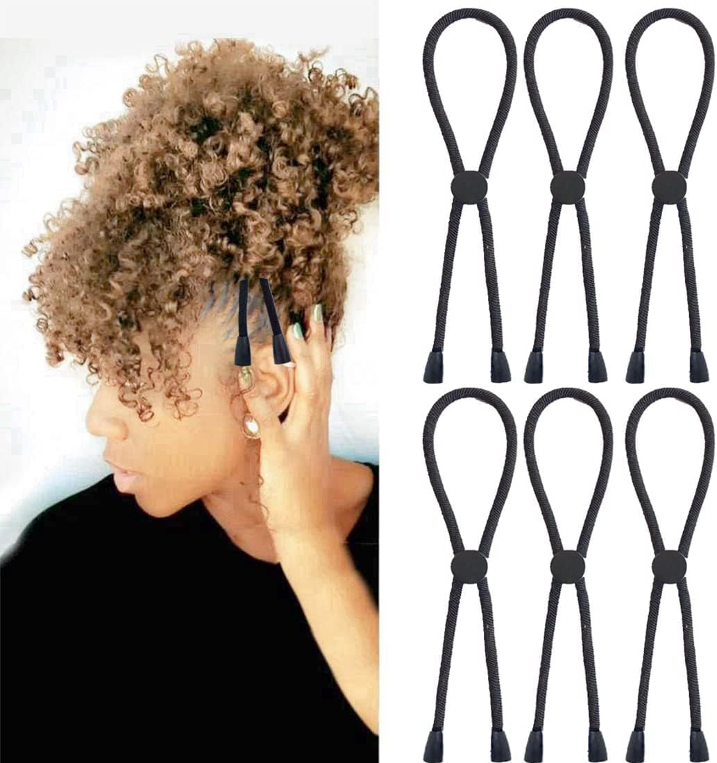 FEEZENT 6PCS Adjustable Headband Hair Tie for Thick Heavy Natural Kinky & Curly Hair, C-1 Count (Pack of 6)