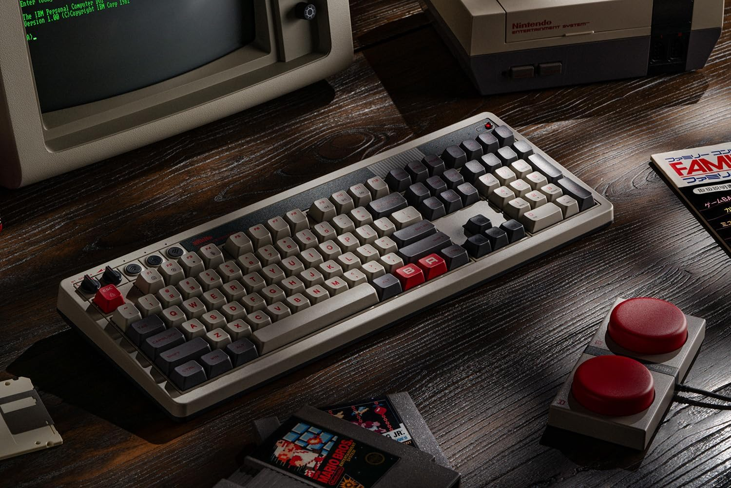 8Bitdo Retro 108 Mechanical Keyboard with 108 Keys and Integrated Numpad, Bluetooth/2.4G/Usb-C Hot Swappable Wireless Gaming Keyboard for Windows and Android (N) - N image number 5