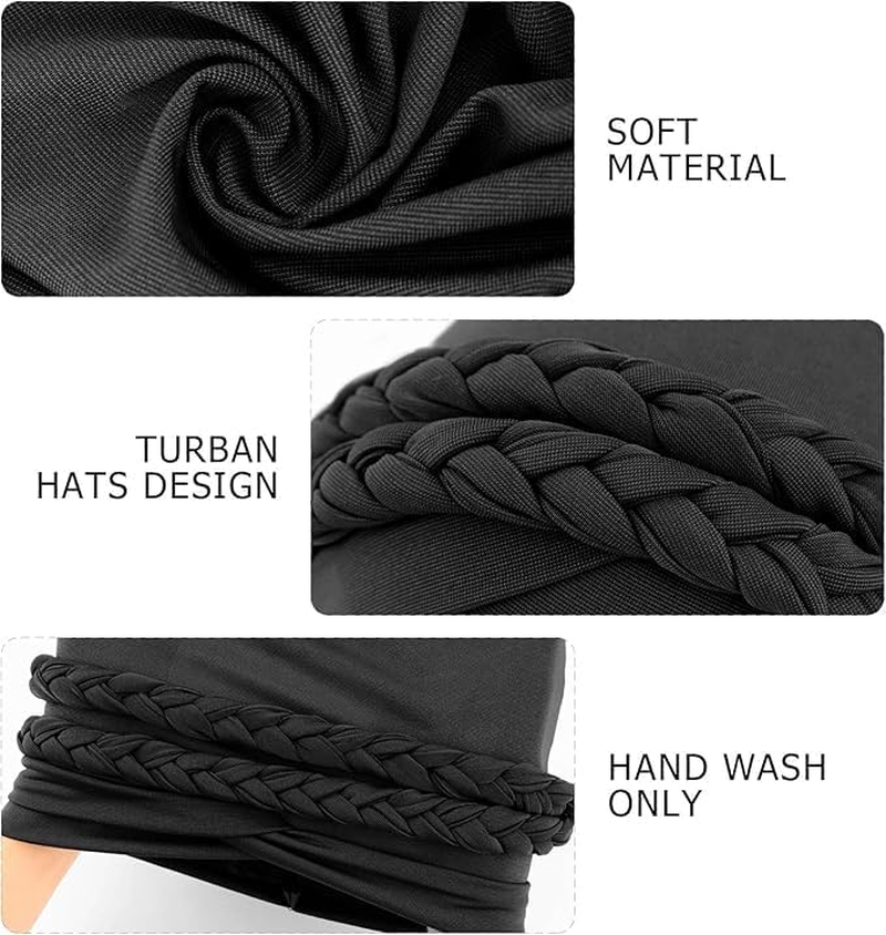 Turbans for Women Pre-Tied Head Scarf for Women'S Hair Wraps Cover Beanie Cap Headwear for Women image number 1