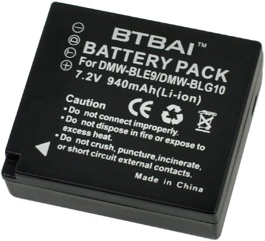 USB LCD Dual Charger +2X 940Mah Battery for Panasonic DMW-BLE9E DMW-BLE9 DMW-BLG10E DMW-BLG10 Lumix DC-TZ100 DC-TZ90 DMC-GX7 DMC-GX85 DC-ZS200/TZ200 TZ220 DMC-GF3 DMC-GF5 DMC-LX100 Camera image number 3