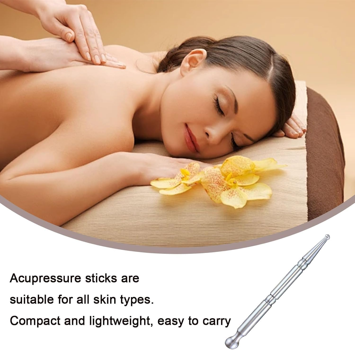 1Pc Dual Head Reflexology Acupuncture Pen,Facial Reflexology Massage Pen Stainless Steel Manual Acupuncture Pen,Stainless Steel Dual Head Body Point Probe Pen,Stainless Steel Auricular Point Probe Pen image number 1