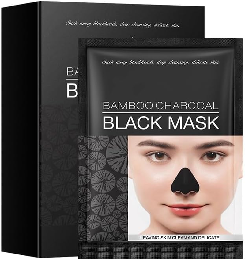 10Pcs Bamboo Charcoal Black Mask, Blackhead Remover, Bottom Cleaning, Purify Pores, Clean Oil Absorption