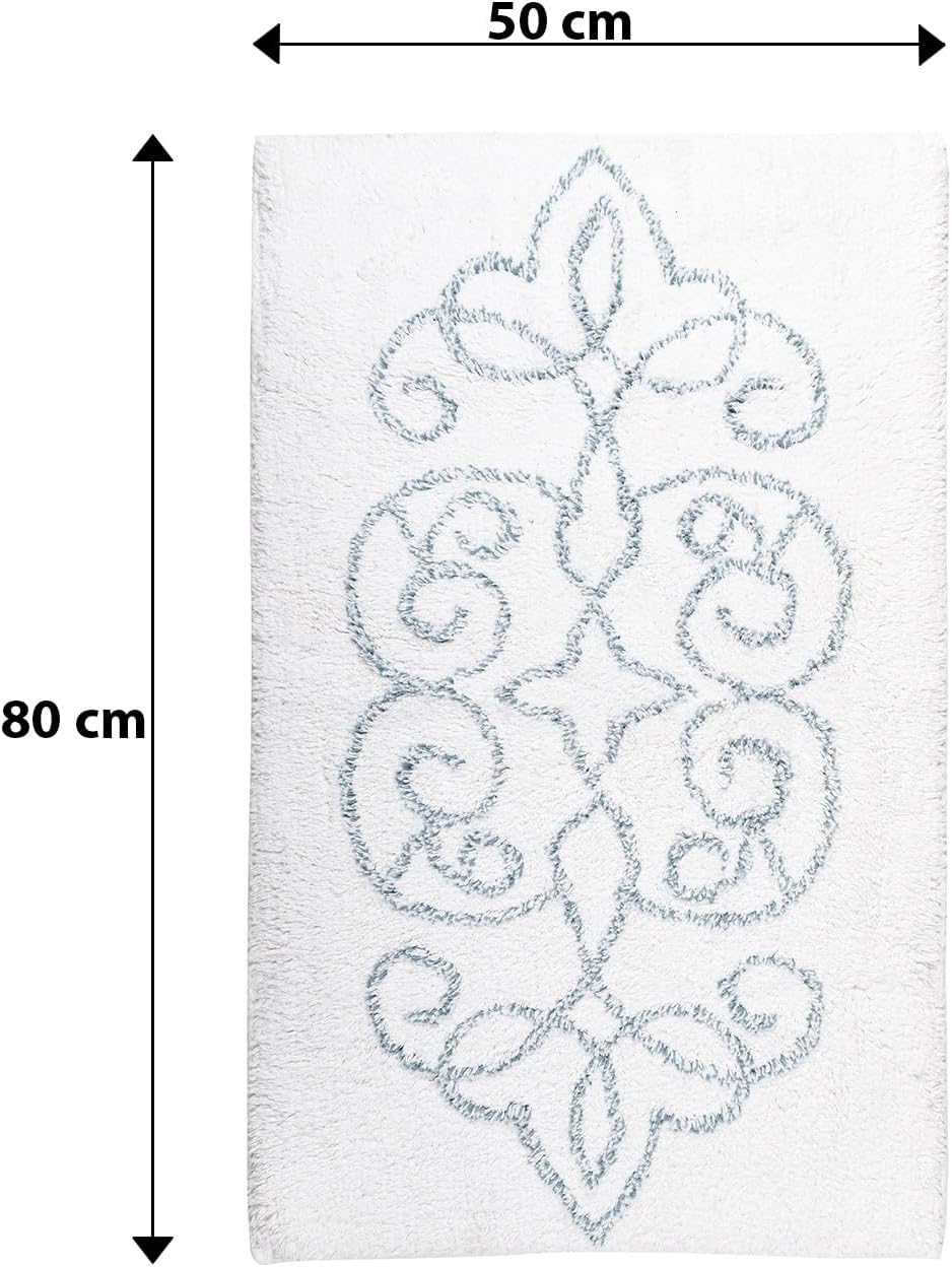La'Grace Home Cotton Medallion Tufted Non Slip Jacquard Bath Mat image number 3