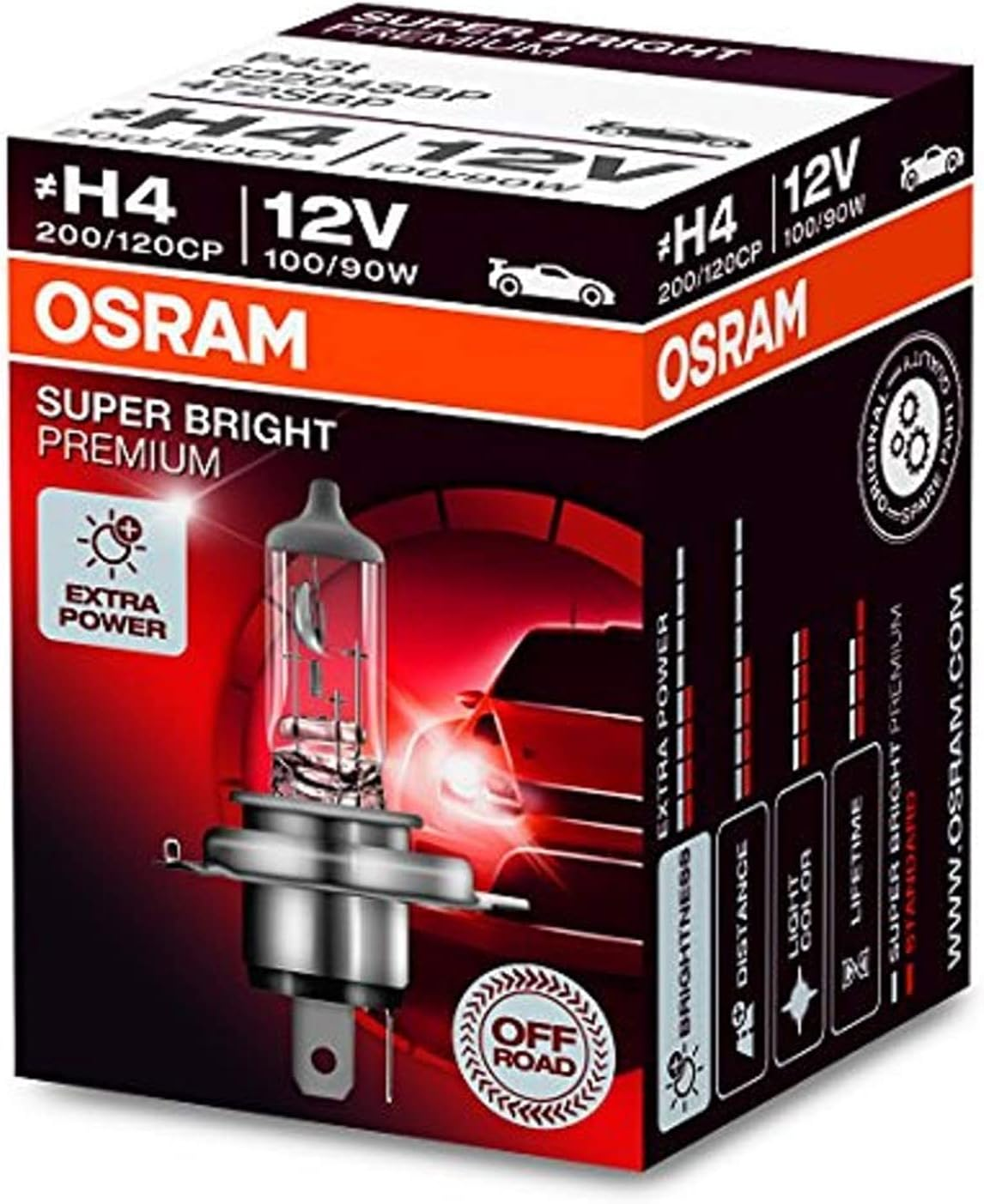 Osram H4 Rally Halogen Globe Headlight Lamp image number 2