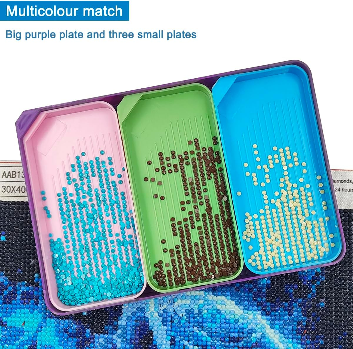 AIFUDA 33 Pcs Diamond Paintings Accessories and Tools, Different Size Diamond Trays, Anti-Slip Tools Sticky Mat and Diamond Paintings Release Paper for Diamond Art Paintings image number 1