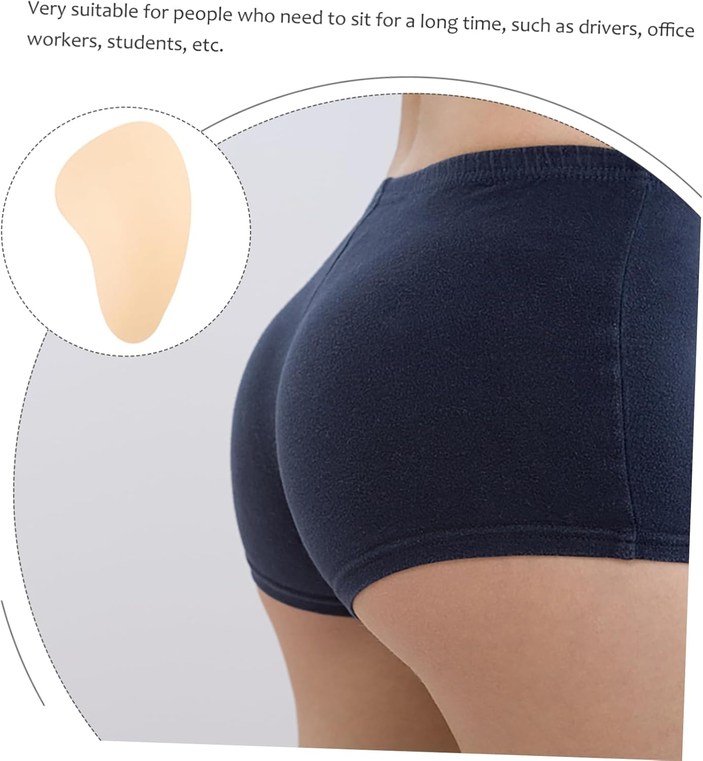 Reusable Hip Pads for Women Comfortable Butt Inserts of Hip Lifting Pads for Underwear Use Light Yellow image number 2