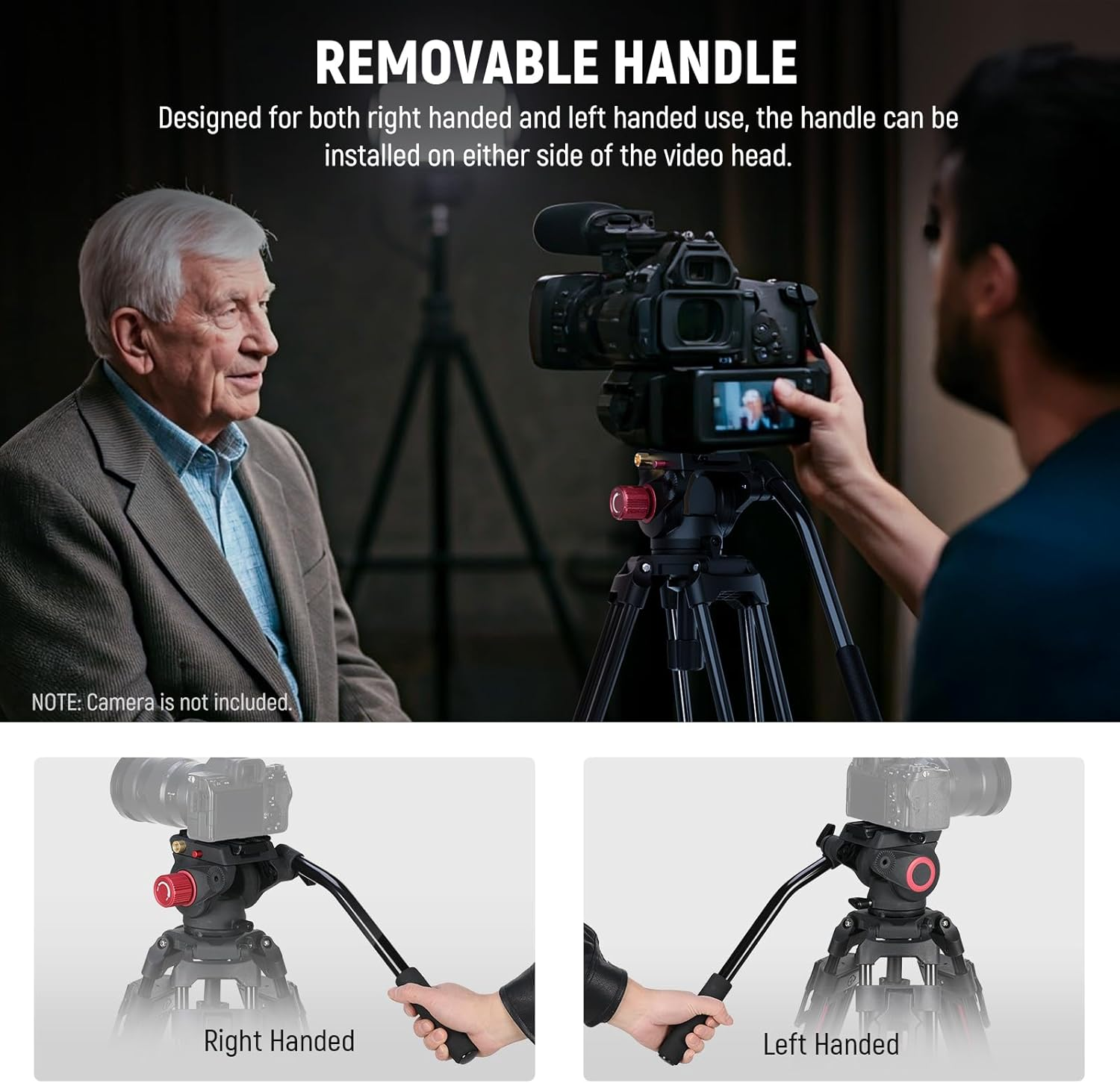 NEEWER 79"/2M Video Camera Tripod with Fluid Head, One Step Quick Release Aluminum Heavy Duty Tripod Stand, QR Plate Compatible with Canon Nikon Sony DSLR Camera Camcorder, Max Load 17.6Lb, LL38