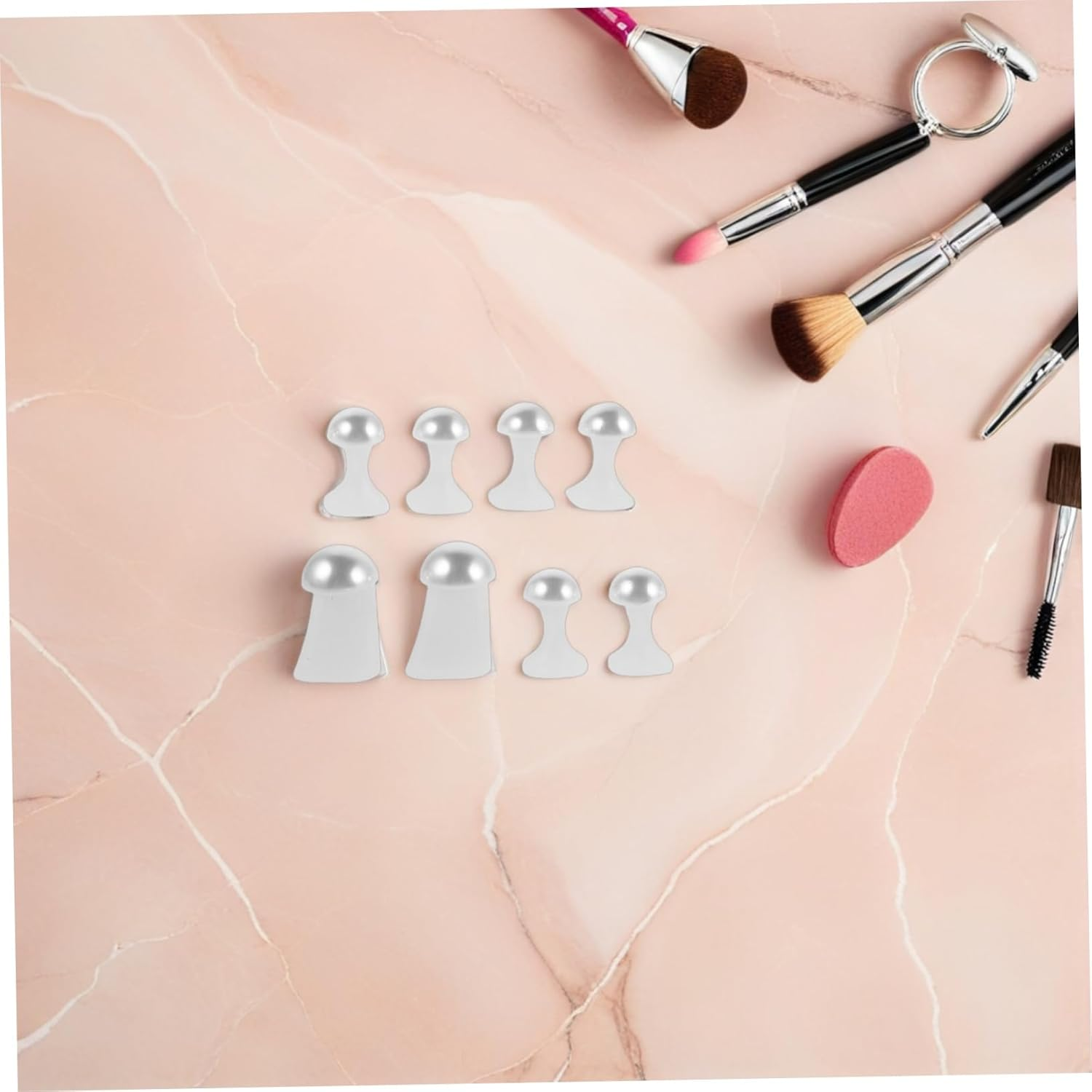 BATHVEVE 24Pcs Nail Toe Separator Nail Tools Pedicure Tools Toe Corrector Finger Separator Divider White Silica Gel image number 4