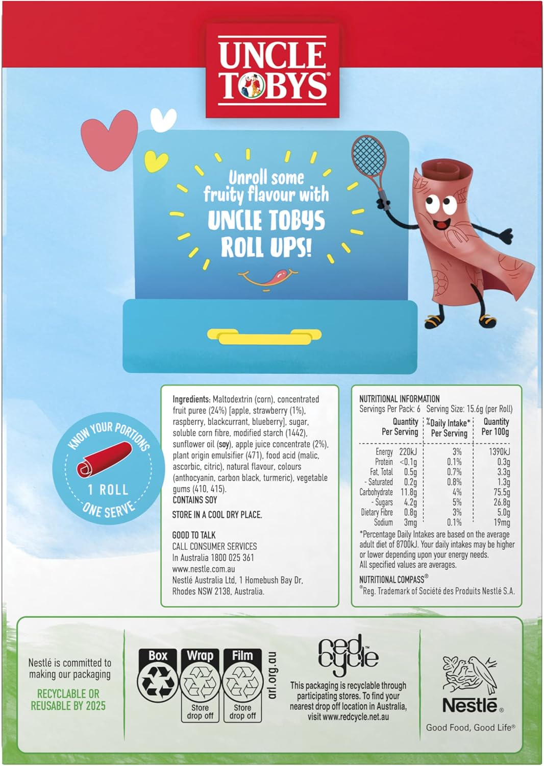 Uncle Toby'S Funprint Strawberry Roll-Ups 94 G image number 5