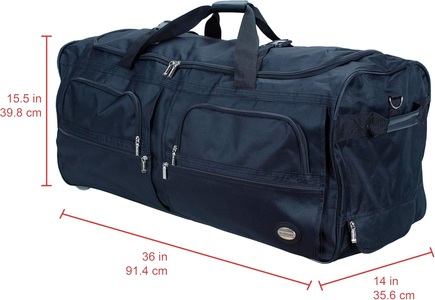 Rockland Rolling Duffel Bag, Black, 36" image number 1