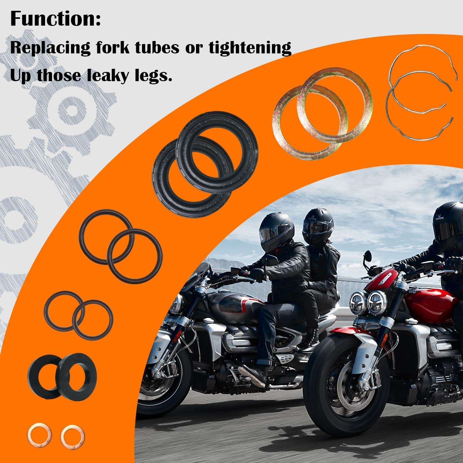 BIGLKNM 41Mm Fork Seal Kit Compatible for Harley 1984-2017 FLHR Road King Electra Glide Sport Heritage Softail, Motorcycle Front Forks Replace for 45849-84 image number 1
