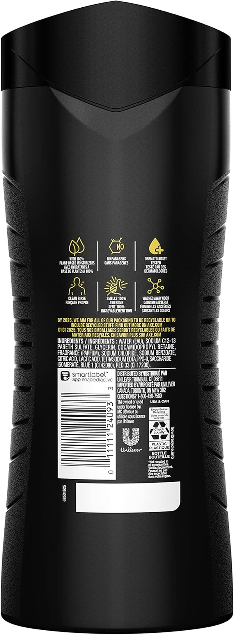 AXE Body Wash 12H Refreshing Scent Phoenix Crushed Mint & Rosemary Men'S Body Wash with 100% Plant-Based Moisturizers 16Oz 4 Pack image number 3