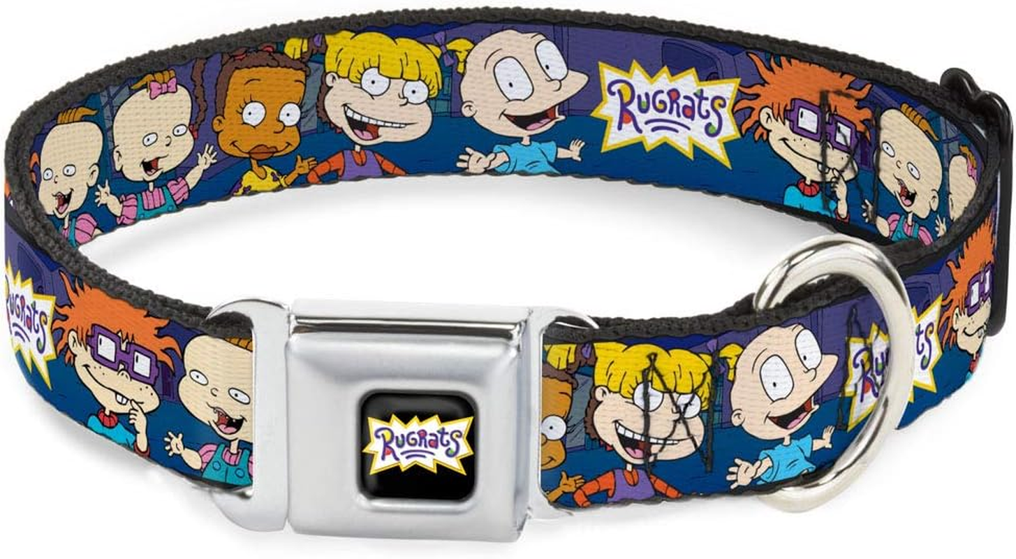 Dog Collar Seatbelt Buckle Rugrats Group Pose 9 to 15 Inches 1.0 Inch Wide image number 3