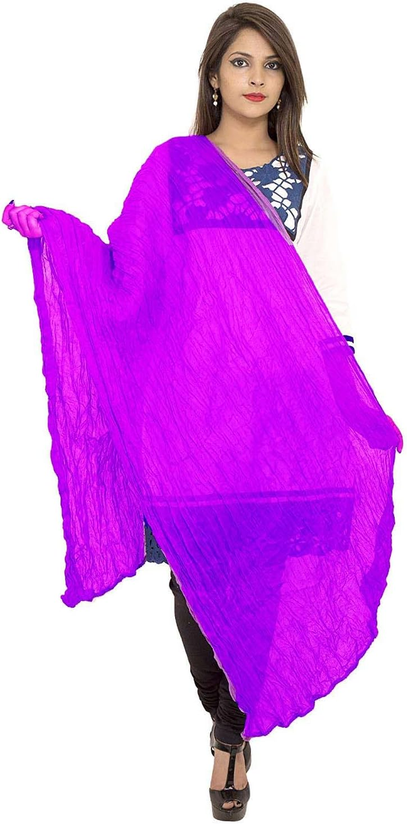 Cotton Solid Colors Women Dupatta Scarves Shawl - Leaf Green image number 4