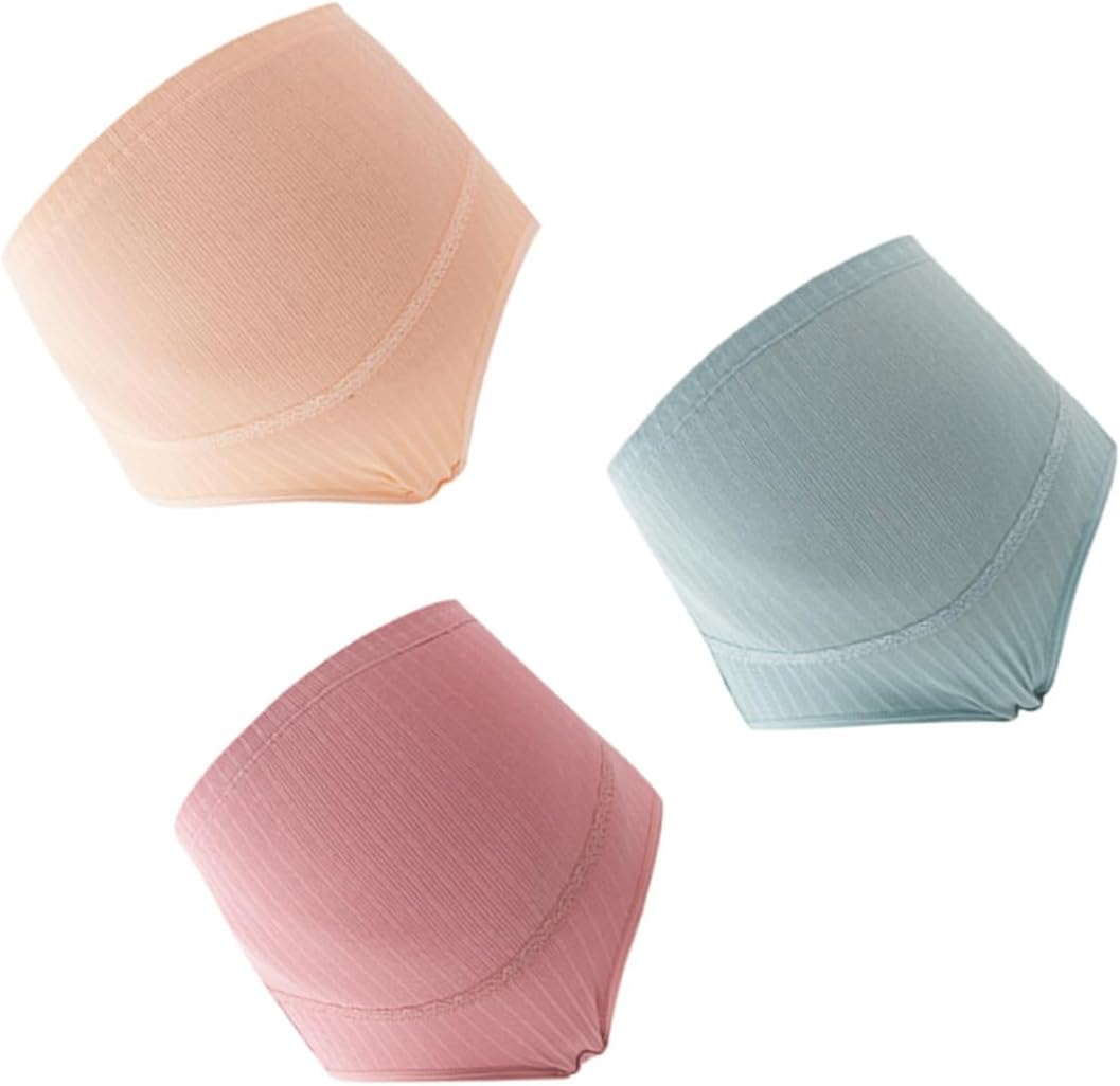SAFIGLE 3Pcs High Waist Cotton Maternity Panties Adjustable Stomach Lift Nursing Underwear for Pregnant Women Comfortable Stretchy Breathable Support image number 4